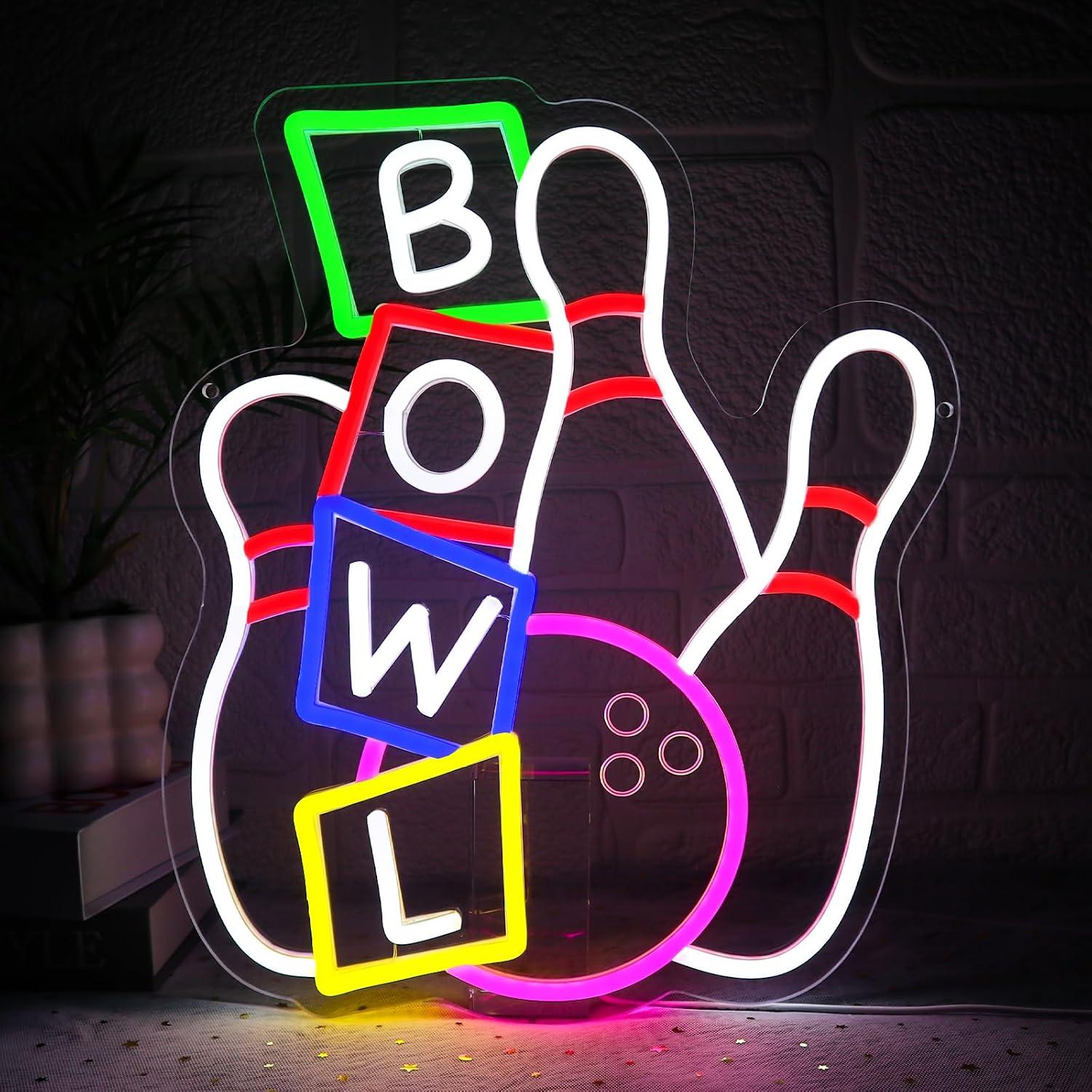 Outdoor Sport Club - Bowling Neon Sign USB Powered LED