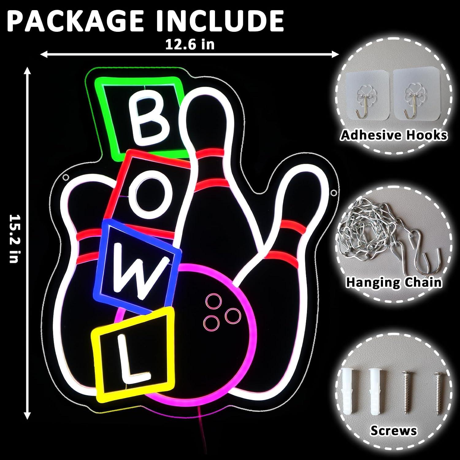 Bowling Neon Sign USB Powered  - Outdoor Sport Club ulasan dan harga